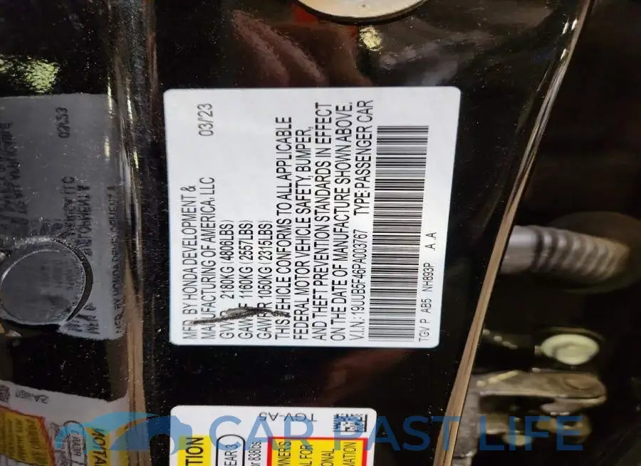 19UUB5F46PA003767# 12