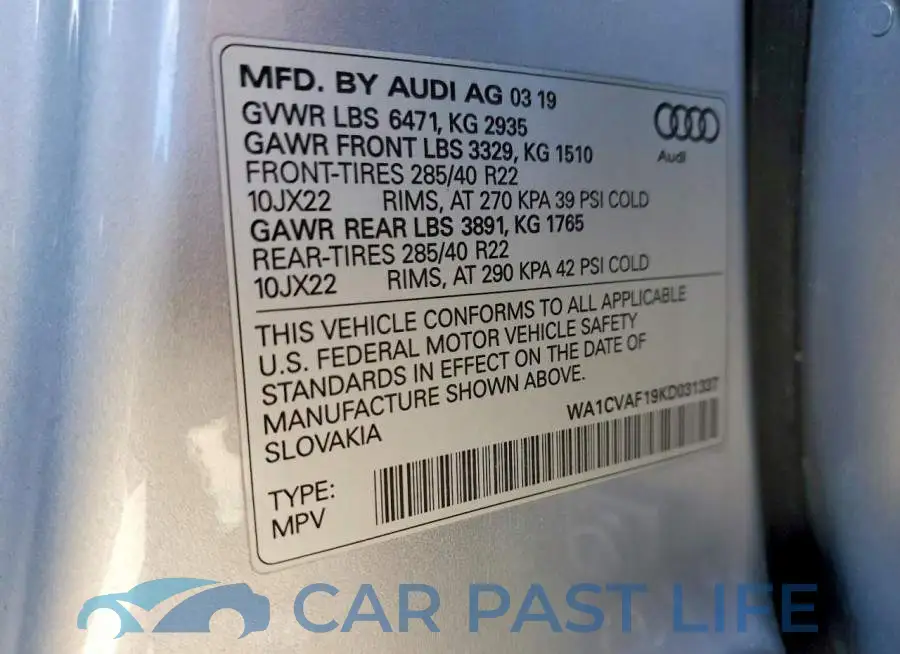 WA1CVAF19KD031337# 13