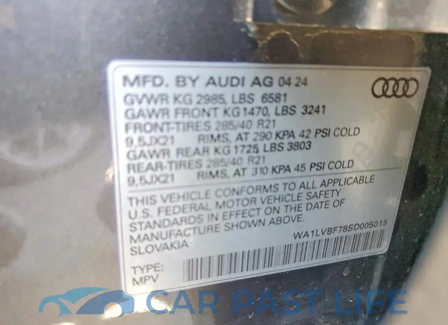 WA1LVBF78SD005015# 13
