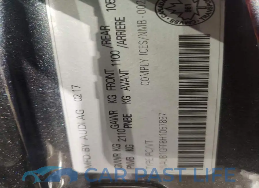 WAUB1GFF8H1057897# 12