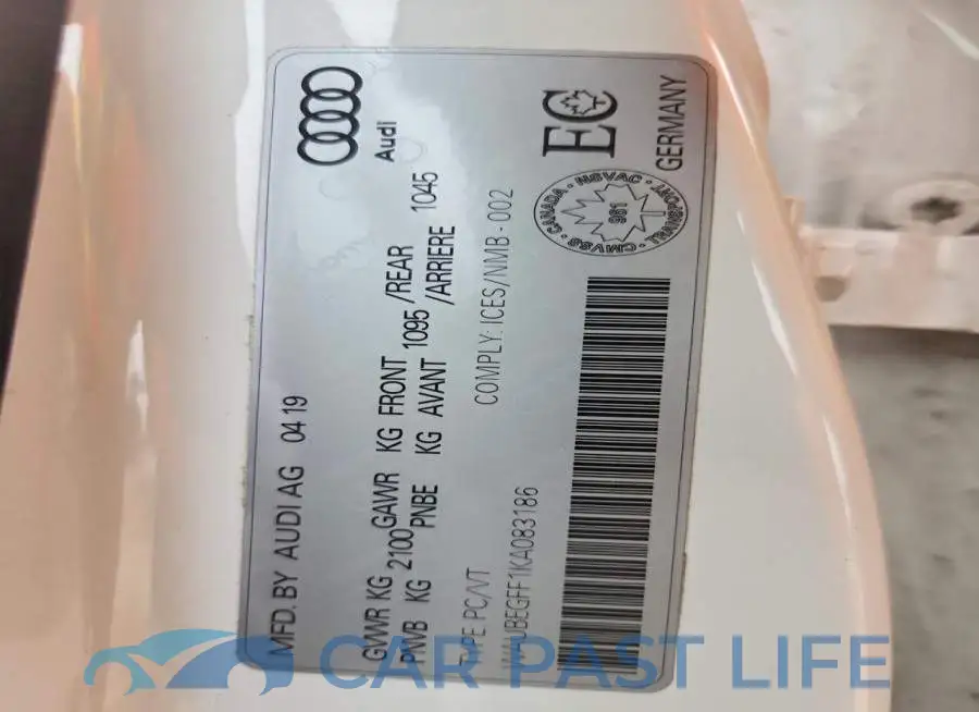 WAUBEGFF1KA083186# 12