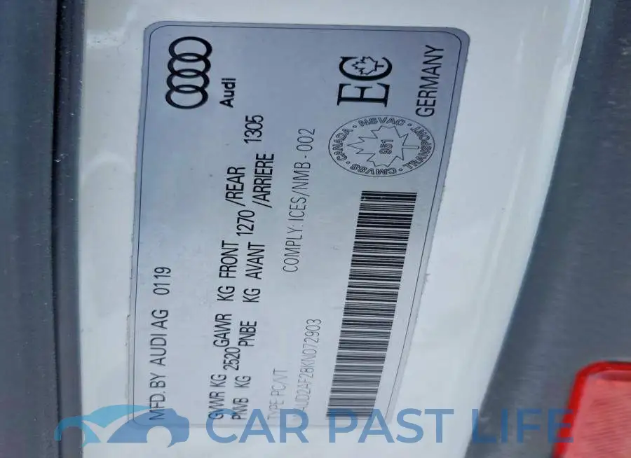 WAUD2AF28KN072903# 13