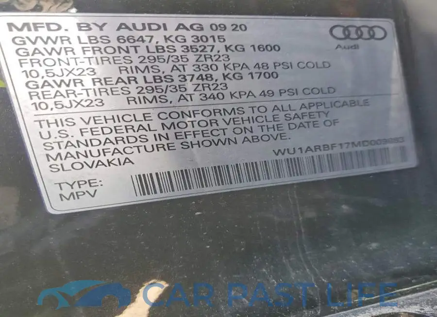 WU1ARBF17MD009883# 13