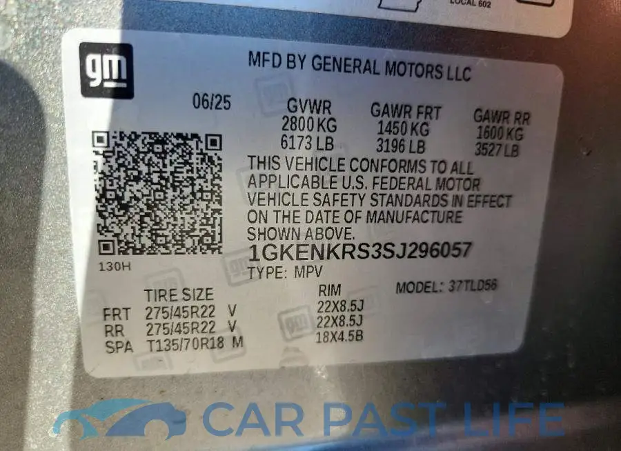 1GKENKRS3SJ296057# 12
