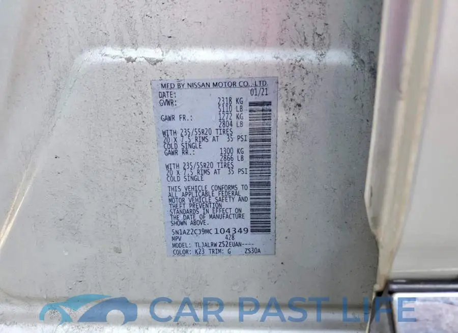 5N1AZ2CJ9MC104349# 12