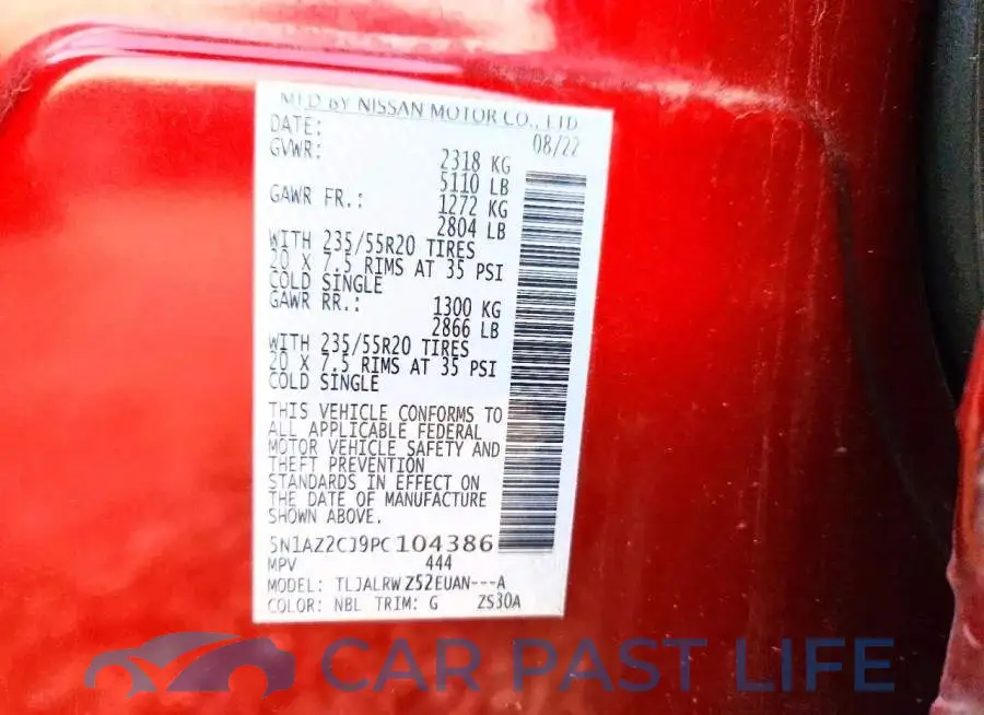 5N1AZ2CJ9PC104386# 13