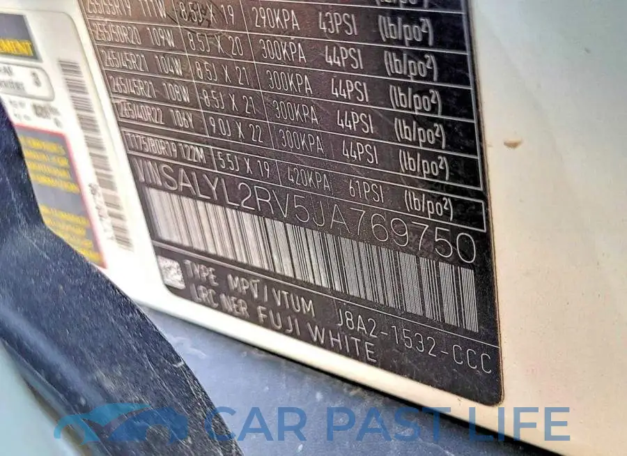 SALYL2RV5JA769750# 10