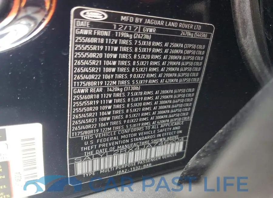 SALYL2RX4JA746204# 13