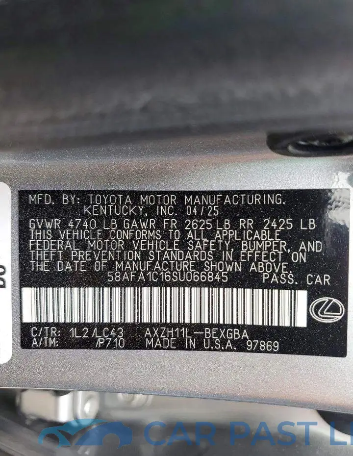 58AFA1C16SU066845# 13