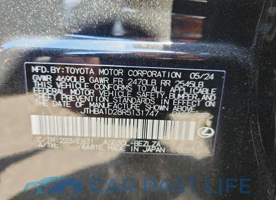 JTHBA1D28R5131747# 12
