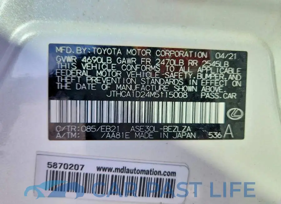 JTHCA1D24M5115008# 12