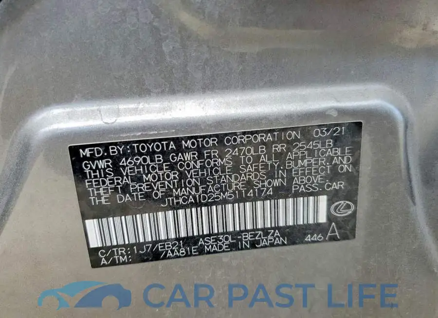 JTHCA1D25M5114174# 13