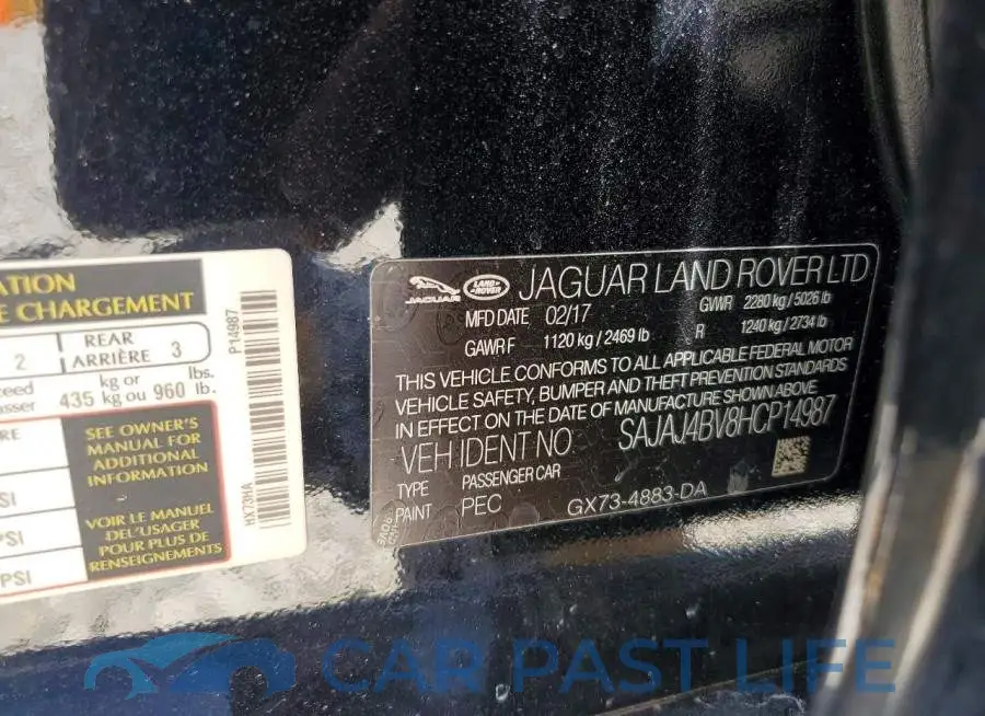 SAJAJ4BV8HCP14987# 12