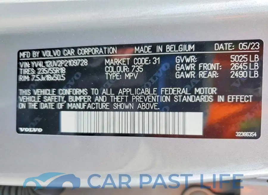 YV4L12UV2P2109728# 13