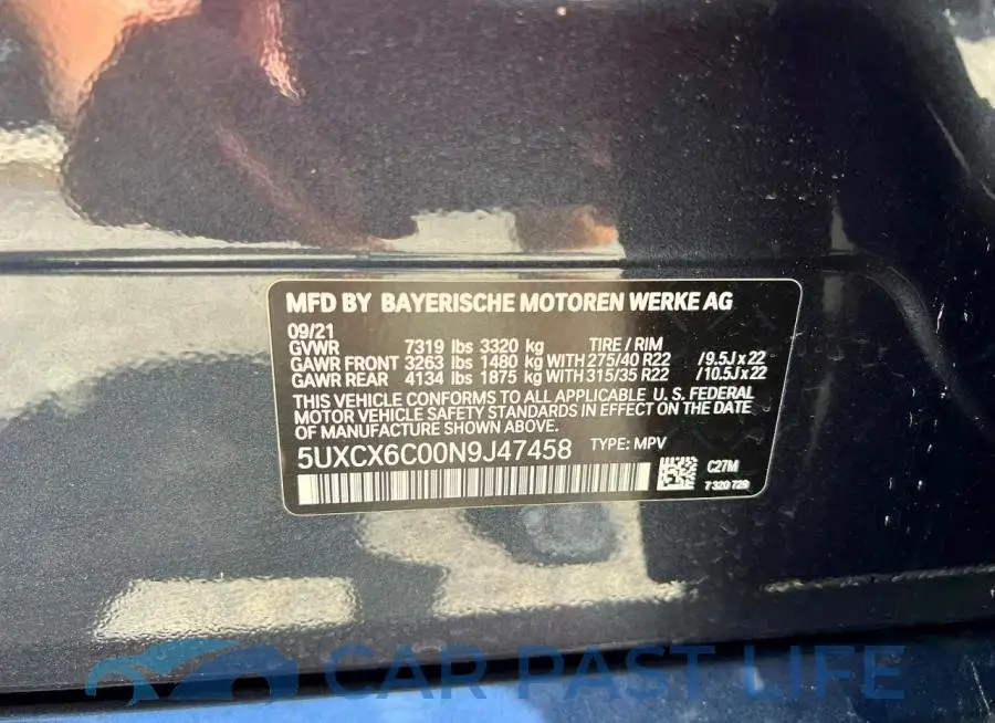 5UXCX6C00N9J47458# 10