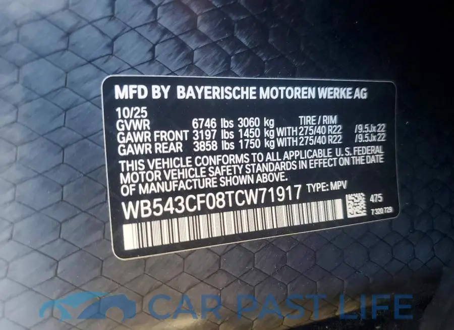 WB543CF08TCW71917# 13