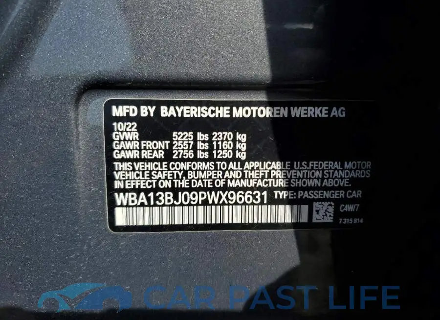 WBA13BJ09PWX96631# 12