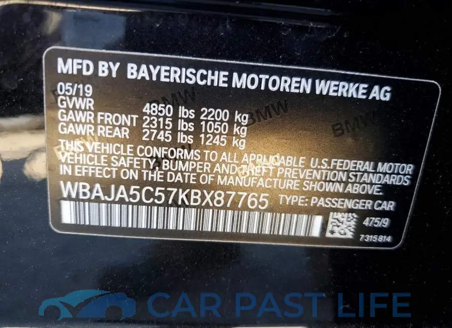 WBAJA5C57KBX87765# 12