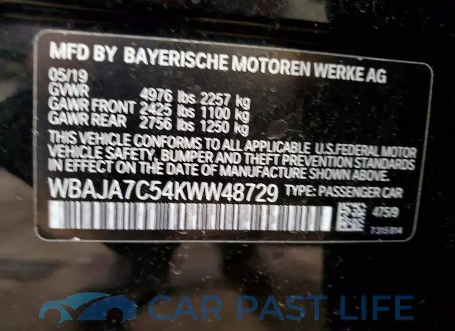WBAJA7C54KWW48729# 12
