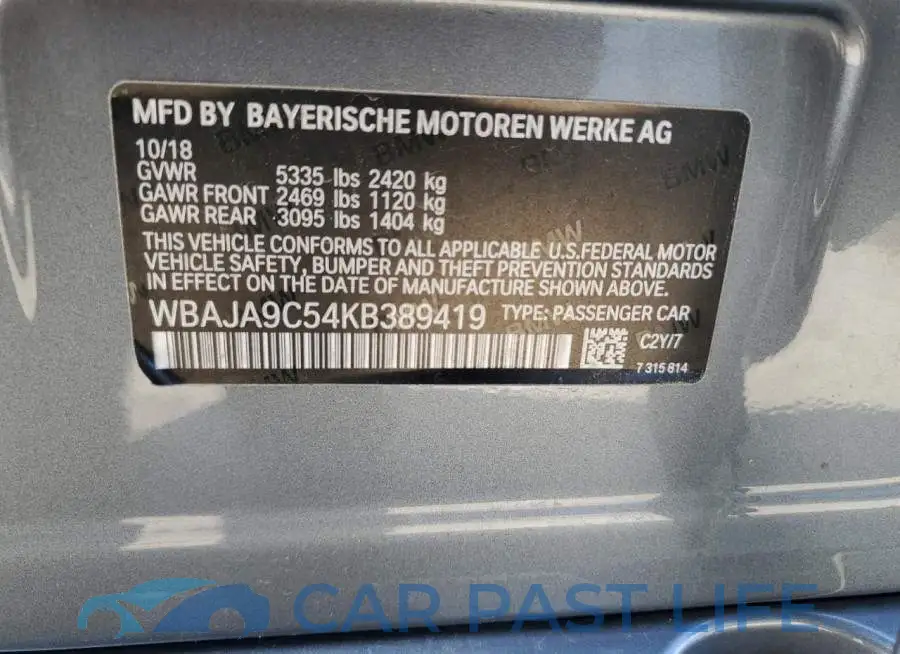 WBAJA9C54KB389419# 12