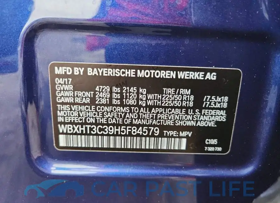 WBXHT3C39H5F84579# 13