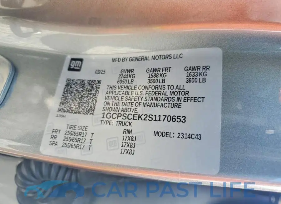 1GCPSCEK2S1170653# 12