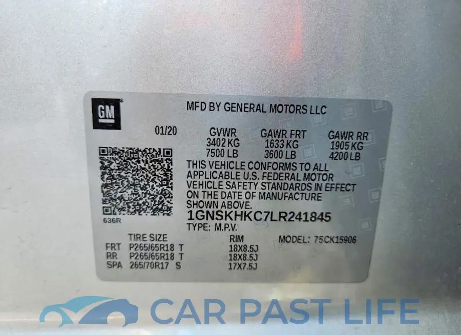 1GNSKHKC7LR241845# 13