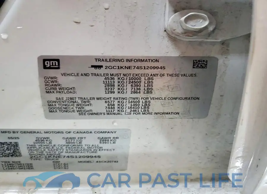 2GC1KNE74S1209945# 12