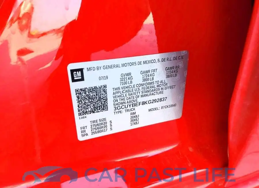 3GCUYBEF8KG292837# 12
