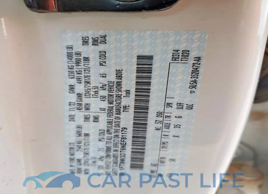 1FT8W3DT6NEF81179# 12