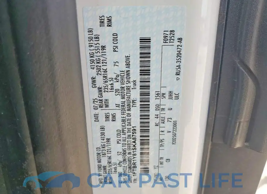 1FTBR1Y81SKA87591# 14