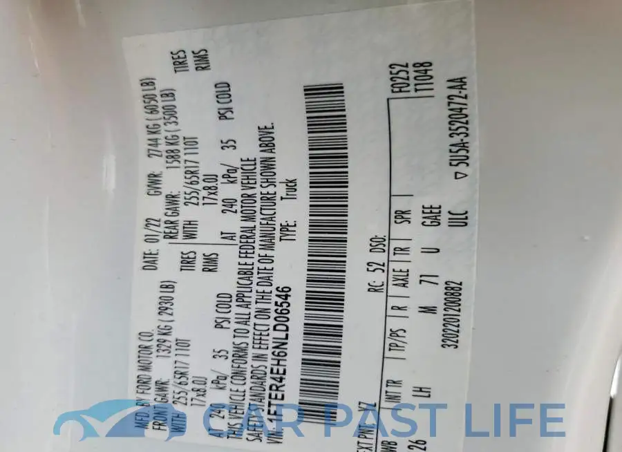 1FTER4EH6NLD06546# 12