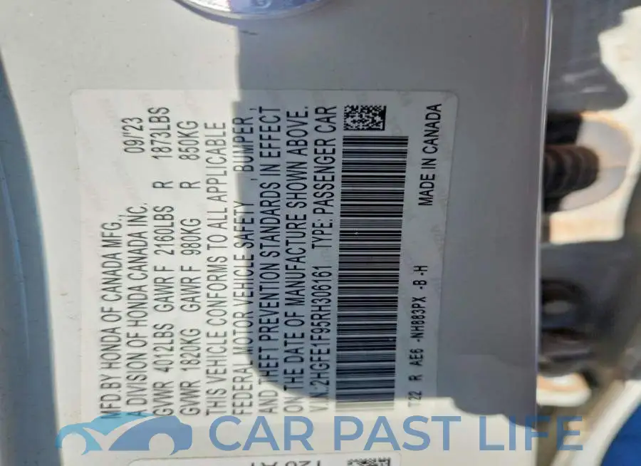2HGFE1F95RH306161# 13