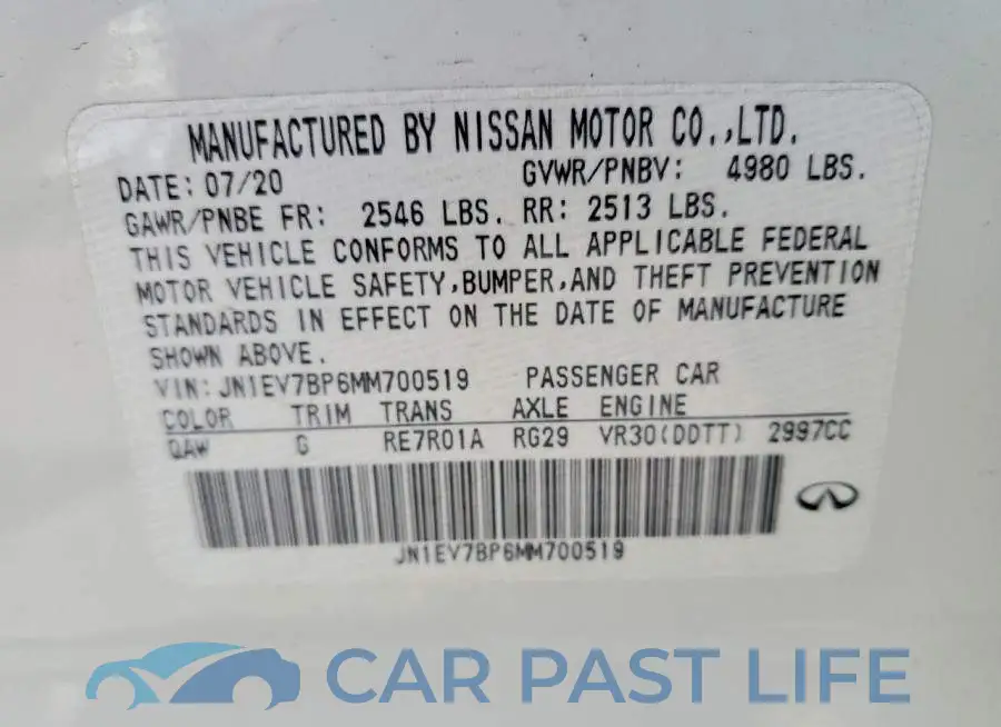 JN1EV7BP6MM700519# 12