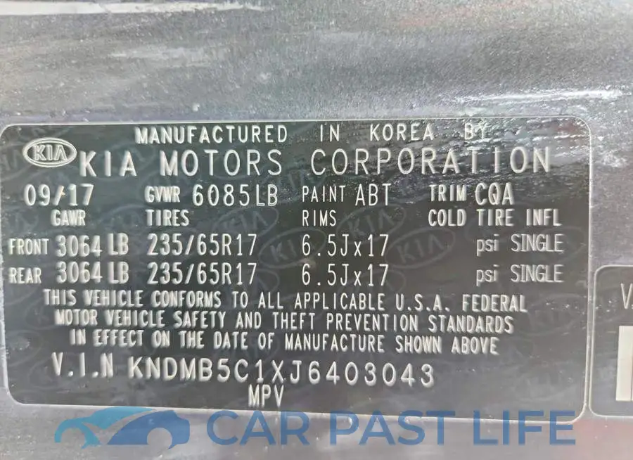 KNDMB5C1XJ6403043# 13