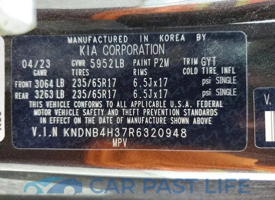 KNDNB4H37R6320948# 14