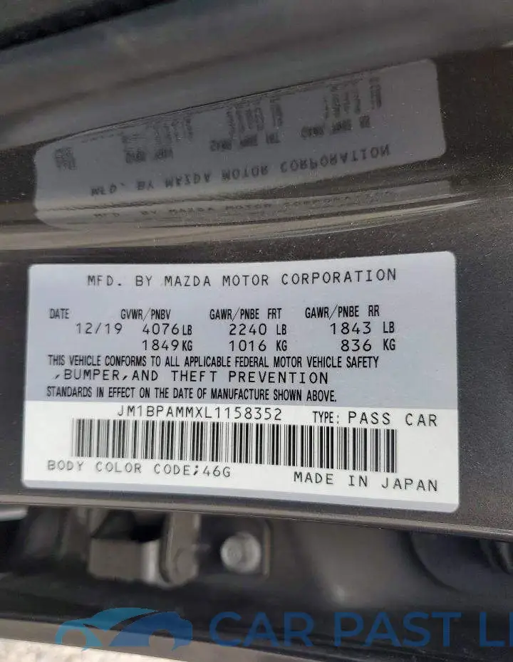 JM1BPAMMXL1158352# 12