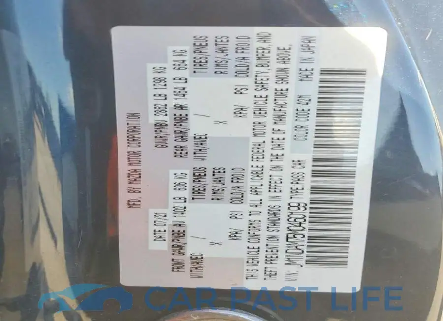 JM1NDAM75M0460199# 13