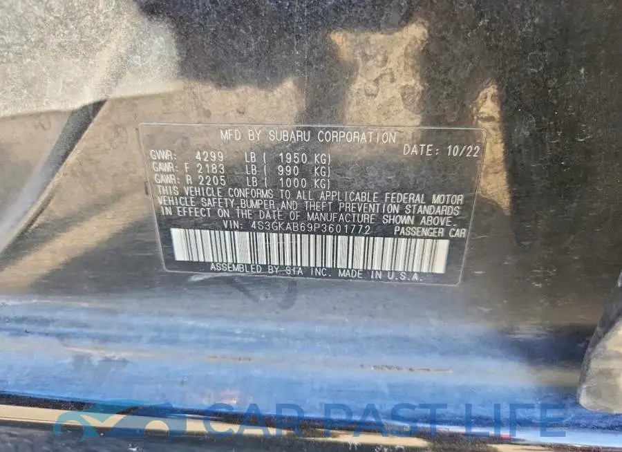 4S3GKAB69P3601772# 12