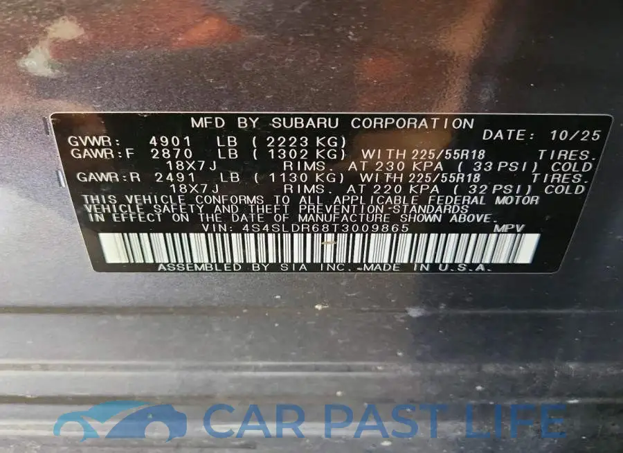 4S4SLDR68T3009865# 13