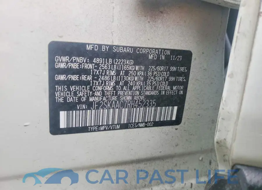 JF2SKAAC7RH452335# 13