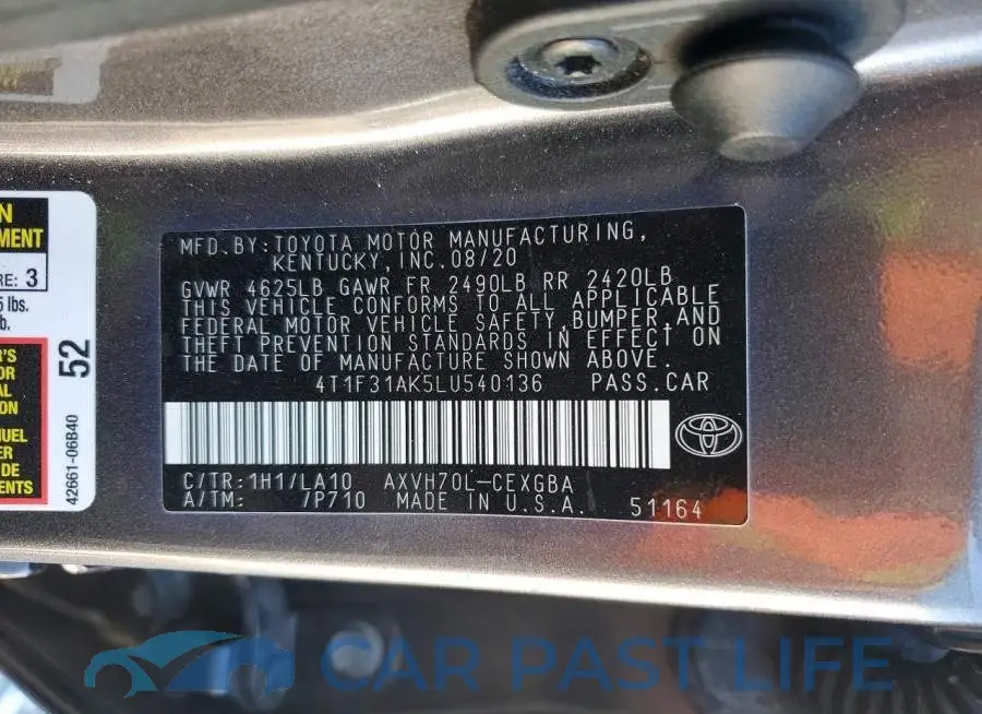 4T1F31AK5LU540136# 12