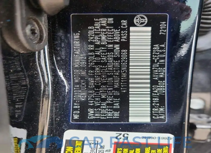 4T1T11AK5NU629068# 12