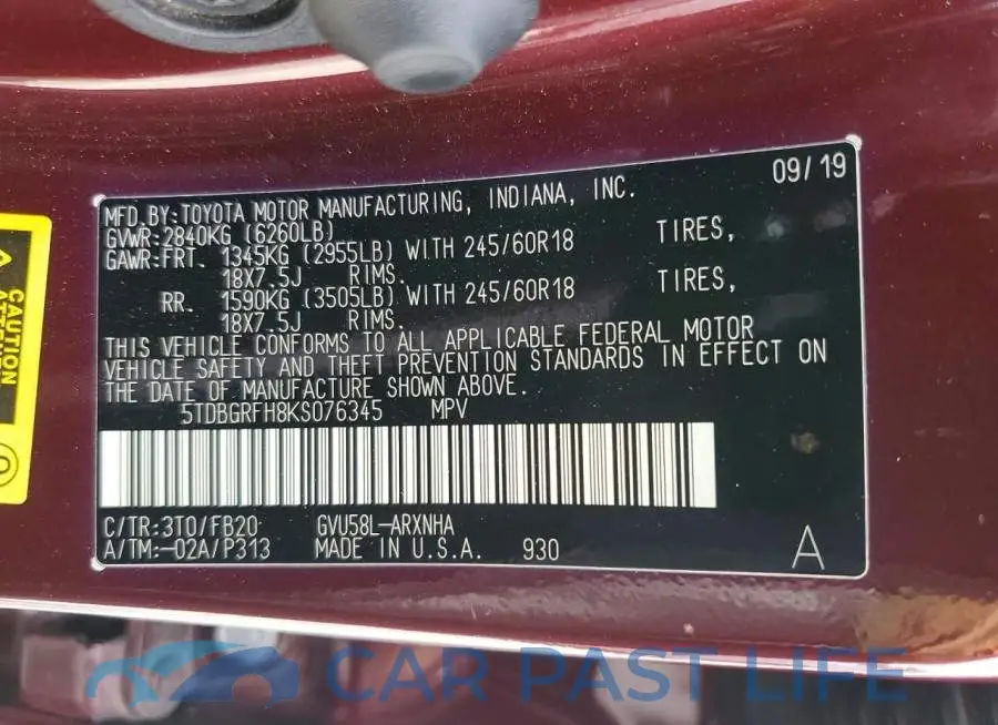 5TDBGRFH8KS076345# 13