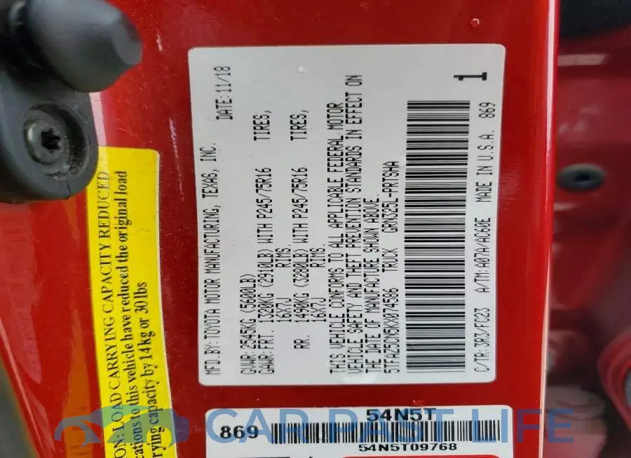5TFAZ5CN5KX074586# 12