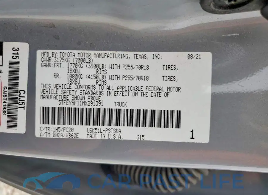 5TFEY5F11MX291391# 12