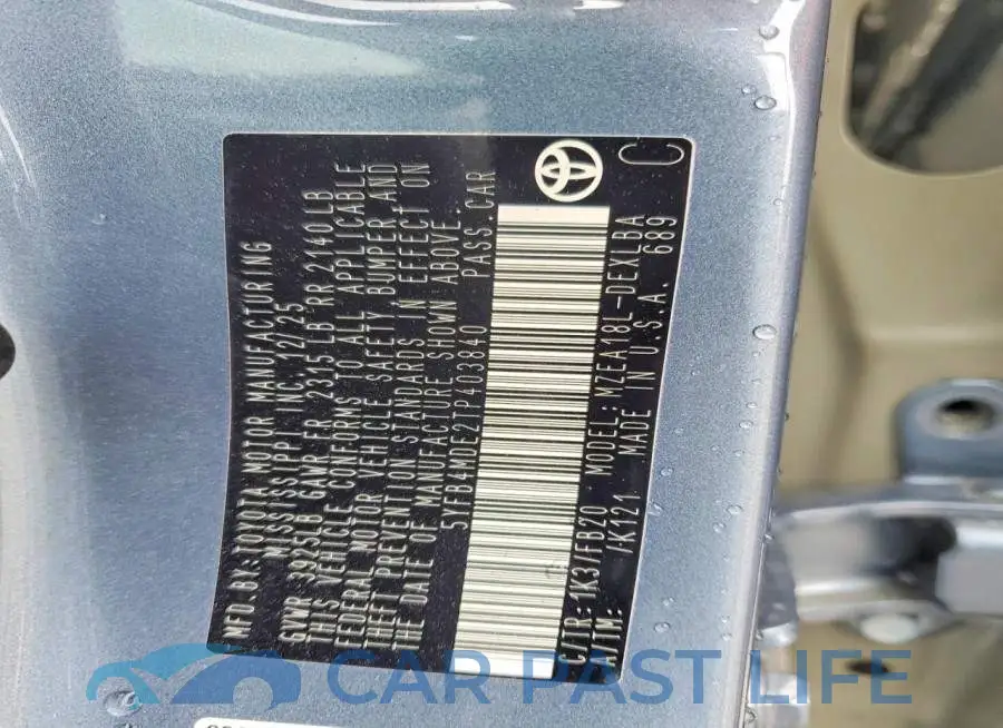 5YFB4MDE2TP403840# 13