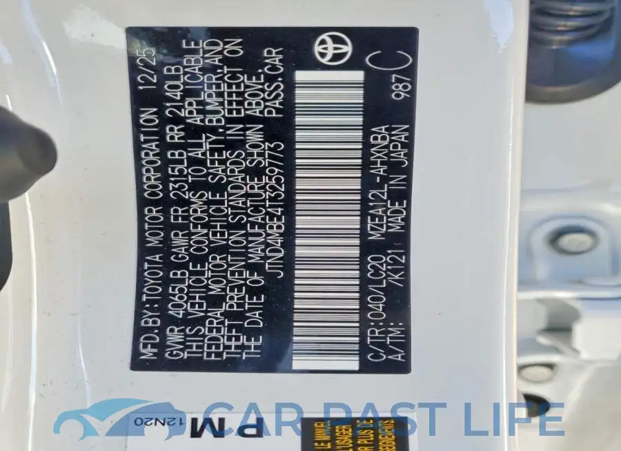 JTND4MBE4T3259773# 13