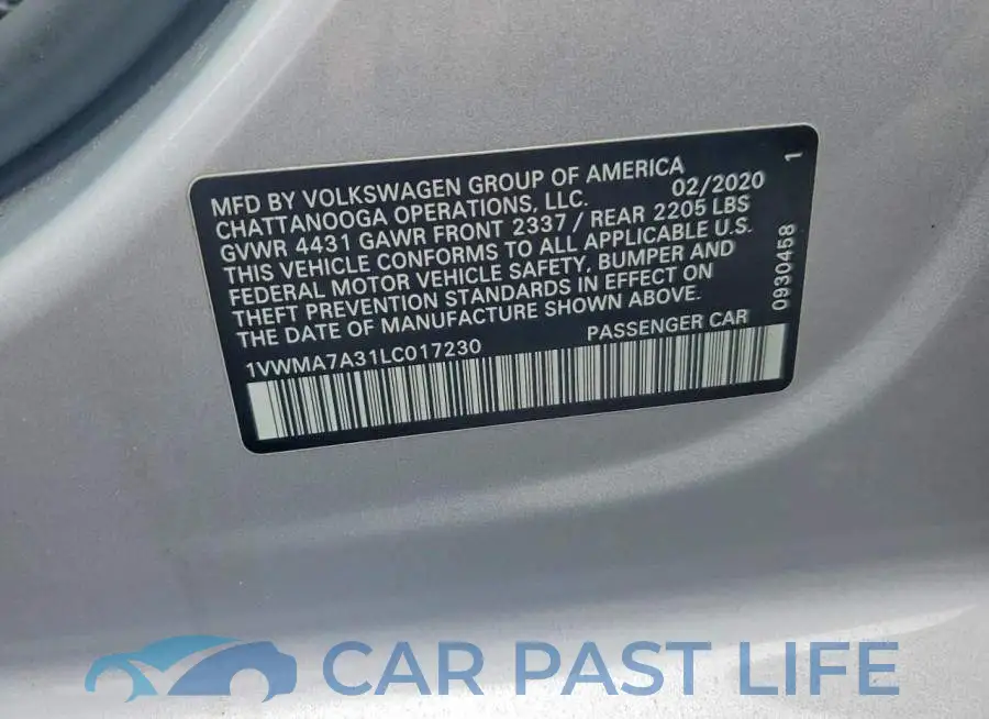 1VWMA7A31LC017230# 13