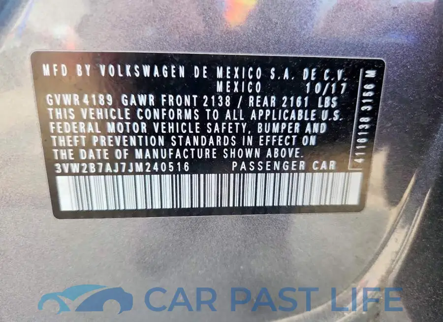 3VW2B7AJ7JM240516# 12